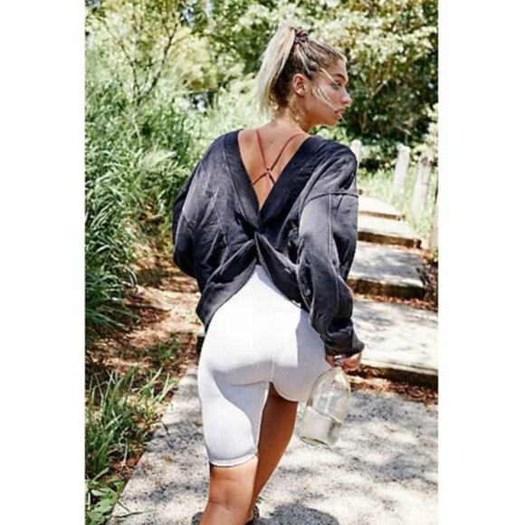 Free People Movement Go For Gold Reversible Pullover Sweatshirt Navy Blue Small - Picture 14 of 14